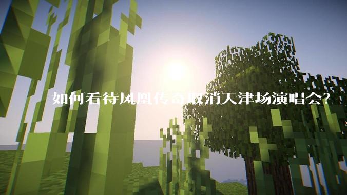 如何看待凤凰传奇取消天津场演唱会？